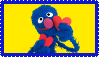 Grover from Sesame Street holding two paper hearts