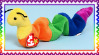 Inch, a multicolored worm beanie baby.