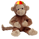 A gif of a beanie baby monkey with a propeller hat.